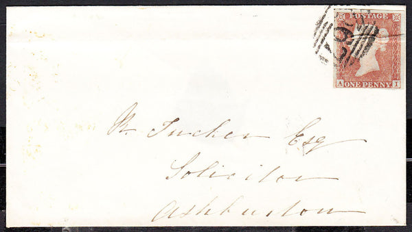 76744 - 1854 DEVON/'DENBURY' UDC/PL.173 (AI) (SG8) STATE ONE/MISSING IMPRIMATUR LETTERING..  Envelope N...