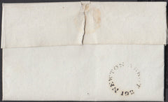 76758 - 1825 DEVON/'NEWTON ABBOT' MILEAGE MARK (DN936) Entire Torquay to Plymouth dated 28th ...
