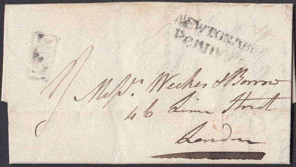76759 - 1830 DEVON NEWTON ABBOT PENNY POST. Entire Cockington to London dated 29th...