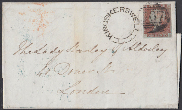 76774 - 1849 DEVON/'KINGKERSWELL' UDC. 1849 letter Newton Abbot to London with thr...