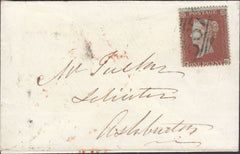 76781 - 1855 MAIL NEWTON ABBOT TO ASHBURTONON/'KNIGHTON' UDC/PL.193(PG)(SG17). Envelope Newton Abbot...