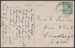76801 - DEVON. 1913 post card to Chudleigh with KGV ½d can...