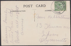 76803 - DEVON. 1915 post card Bigbury-on-Sea to Plymouth w...