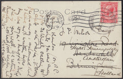 76808 - DEVON. 1924 post card of Bantham (crease) to Birmi...