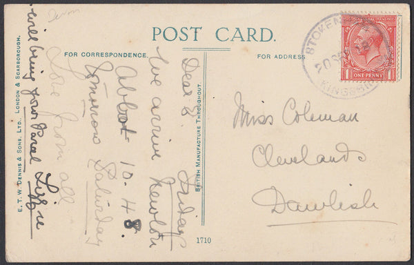 76825 - DEVON. 1918 post card of Llandudno with KGV 1d can...
