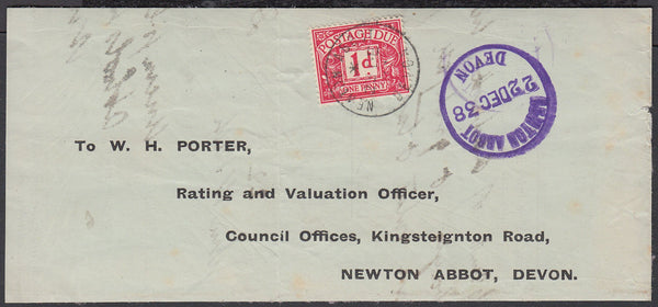 76851 - DEVON. 1938 front used locally in Newton Abbot wit...