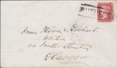 76997 'RUTHERGLEN' TYPE III SCOTS LOCAL (CO. LANARK)/PL.56 (TA) PERF 16 (SG36) ON COVER. 18...