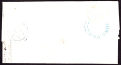 77013 - YORKSHIRE/MONK.BAR UDC IN BLUE (YK3386). 1848 wrapper York to London (stamp remo...