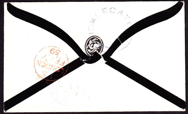 77014 - 1859 YORK MICKLEGATE UDC. 1859 mourning envelope York to Hastings...