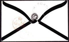 77014 - 1859 YORK MICKLEGATE UDC. 1859 mourning envelope York to Hastings...