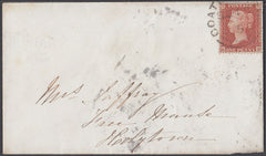 77228 - 1855 1D CANCELLED "COATE BRIDGE" DATESTAMP/PL.3(RD...