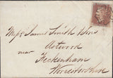 77326 - 1841 1D RED PLATE TWO (SG7)(CF) ON COVER EDINBURGH TO WORCESTERSHIRE.