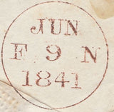 77326 - 1841 1D RED PLATE TWO (SG7)(CF) ON COVER EDINBURGH TO WORCESTERSHIRE.