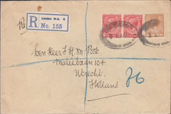 77488 - 1923 REGISTERED MAIL LONDON TO UTRECHT. Envelope sent registered mail London to Utrec...