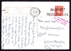77572 - 1954 PAQUEBOT CANCELLATION. 1954 post card of the French sailing ship "Liberte...