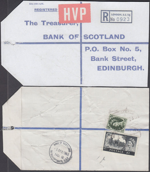 77631 - 1963 HIGH VALUE PACKET SERVICE/£1 CASTLE ISSUE. Li...