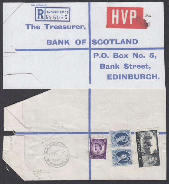 77637 - 1964 HIGH VALUE PACKET SERVICE/£1 CASTLE ISSUE. Li...