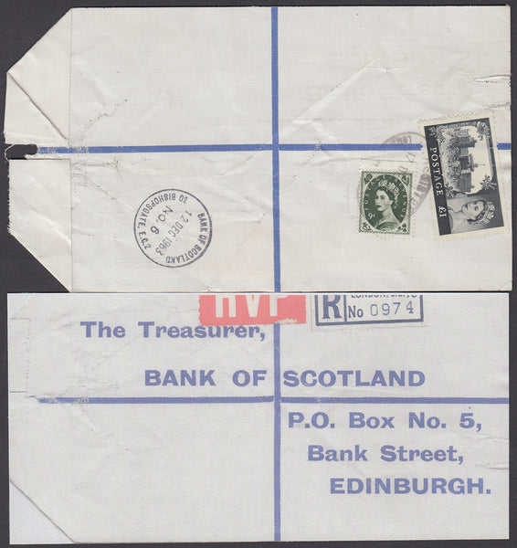 77678 - 1963 HIGH VALUE PACKET SERVICE/£1 CASTLE ISSUE. Li...