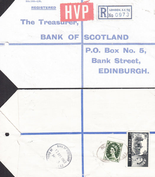77681 - 1963 HIGH VALUE PACKET SERVICE/£1 CASTLE ISSUE. Li...