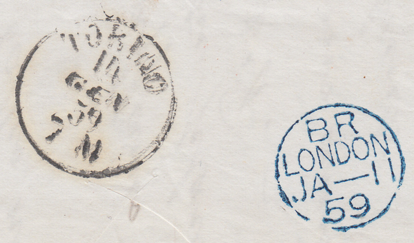 77761 - 1859 MAIL LONDON TO ITALY/LATE FEE/PL.44(KJ)(SG40). Lett...