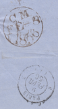 77772 - SG62 USED ON COVER/1856 MAIL LONDON TO PARIS/LATE FEE. 1856 wrapper London t...