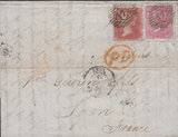 77773 - SG62 USED ON COVER (CAT. £750) LONDON TO LYON/PL.24 (LG) (SG29). ...