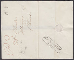 77820 - DEVON 'AXMINSTER PENNY POST' HAND STAMP (DN37). Undated wrapper (re-folded) Axminster to Ch...