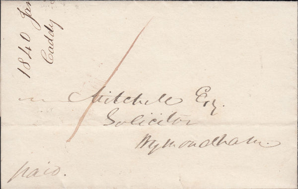 77878 - 1840 MAIL REEPHAM (NORFOLK) TO WYMONDHAM 'REEPHAM' UDC. Letter
