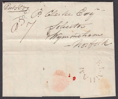 77924 - NORFOLK. 1836 letter Bawdeswell to Wymondham dated...