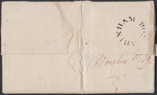 77990 - DEVON. 1827 Letter Brixham to Plymouth dated March...