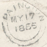 78033 - 1856 'PAINGTON' ERROR OF SPELLING ON ENVELOPE TORQUAY TO ASHBURTON.