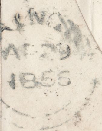 78035 - 1856 'PAINGTON' ERROR OF SPELLING ON ENVELOPE TORQUAY TO ASHBURTON. 1856 envelopment Torquay to Ashburton with Spec C6...