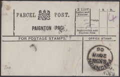 78043 - DEVON/PARCEL POST. 1906 label "PAIGNTON (PAC)" wit...