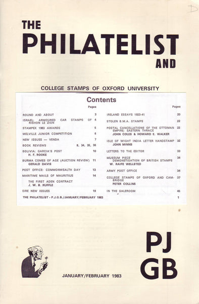 78099 - "THE PHILATELIST AND PJ GB - JAN/FEB 1982." See co...