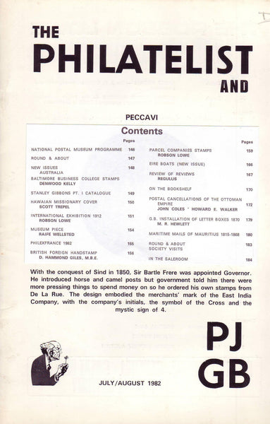 78102 - "THE PHILATELIST AND PJ GB - JUL/AUG 1982." See co...