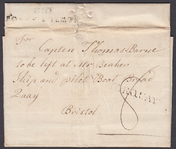78169 1811 MAIL TORQUAY TO A SEA CAPTAIN IN BRISTOL WITH 'TORQUAY' HAND STAMP (DN 1452).