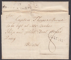 78169 1811 MAIL TORQUAY TO A SEA CAPTAIN IN BRISTOL WITH 'TORQUAY' HAND STAMP (DN 1452).