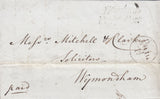 78187 - 1841 NORFOLK/HINGHAM 'PAID/1D' UNIFORM PENNY POST HAND STAMP (NK20). 1841 letter Hingham to Wymondham dated 27...
