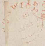 78369 - PL.13 (TJ)(SG8) ON COVER/MISSING IMPRIMATUR. 1841 wrapper Norwich to London w...