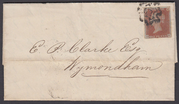 78381 - THE DISTINCTIVE MALTESE CROSS OF NORWICH ON 1843 ENTIRE (Spec B1ts).