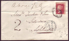 78426 -1858 UNDERPAID MAIL.  Envelope Brixham to Ashburton wi...