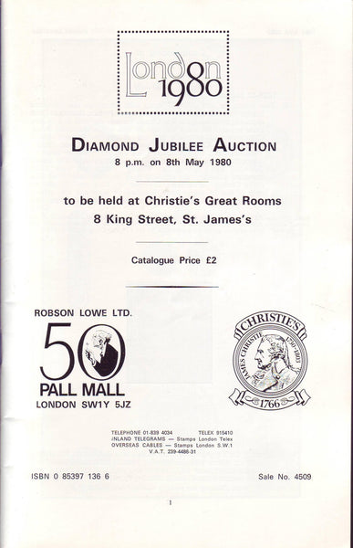 78913 - DIAMOND JUBILEE AUCTION catalogue 8 May 1980 to be...