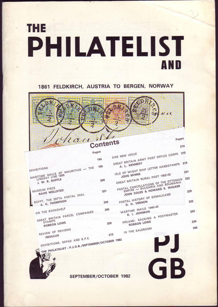 79016 THE PHILATELIST AND PJGB SEPT-OCT 1982.