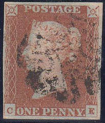 79092 - 1842 1d pl.27 lettered CE (SG8). Good used with fo...