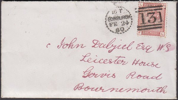 79133 - EDINBURGH DOTTED CIRCLE (RA20). 1880 envelope Edin...