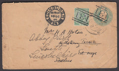 79221 - 1915 Indian ½ Anna embosed postal stationery to Ed...