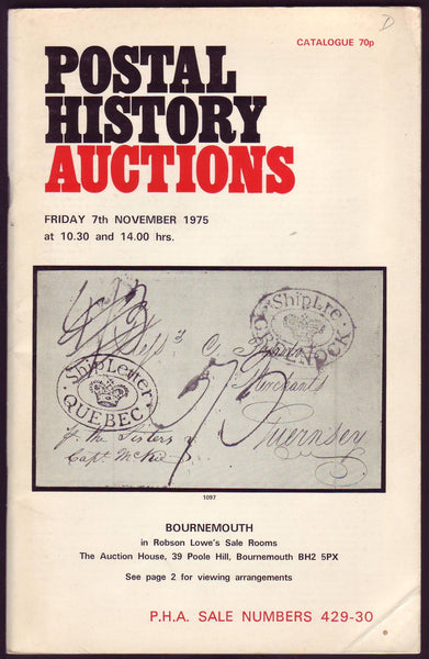 79311 - POSTAL HISTORY AUCTIONS: Robson Lowe auction 7 Nov...