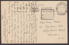 79406 - 1947 UNPAID MAIL. Post card Exmouth to London...
