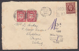 79420 - 1935 UNDERPAID MAIL PLYMOUTH TO GLASGOW. 1935 envelope (on reverse in...