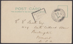 79430 - 1946 UNPAID MAIL/DEVON. 1946 postcard Axminster to Verm...